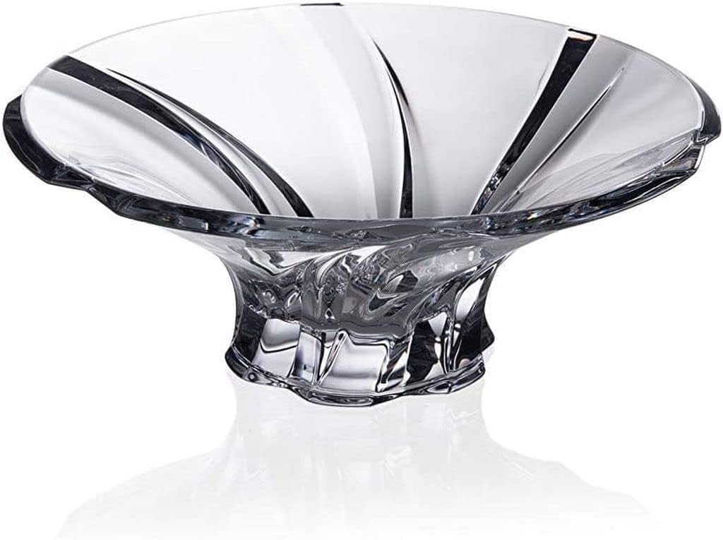 Bohemian Crystal 12'' Diameter 'Mozart' Candy/Fruit Bowl, Decorative Hand-crafted Glass Bowl, EA