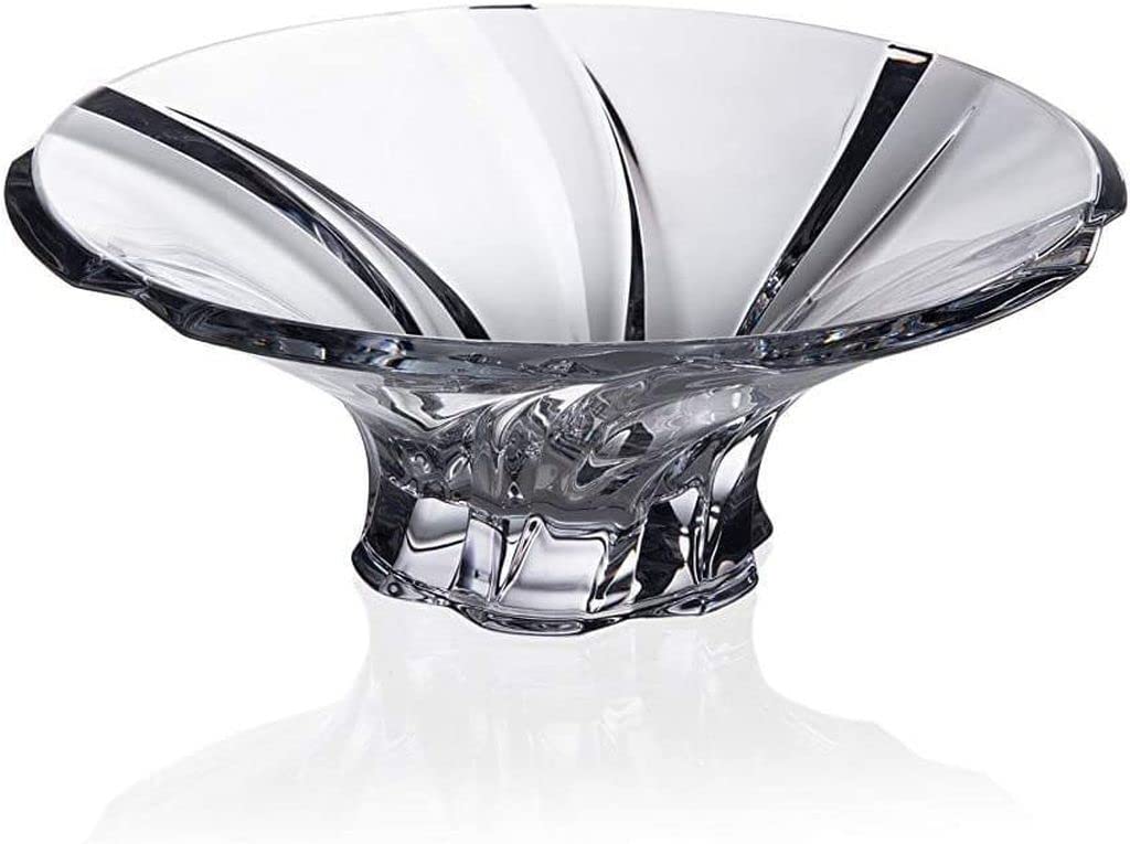 Bohemian Crystal 12'' Diameter 'Mozart' Candy/Fruit Bowl, Decorative Hand-crafted Glass Bowl, EA
