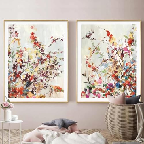 Décoration de la maison peintures murales colorées fleurs abstraites