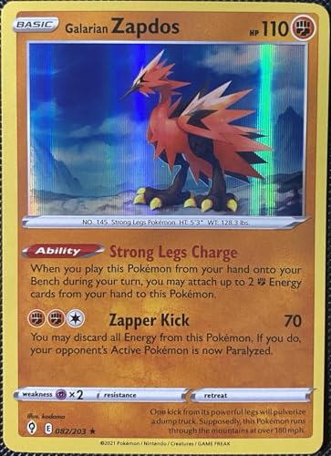 Evolving Skies - Galarian Zapdos - 082/203 - Holo Rare - NM/M