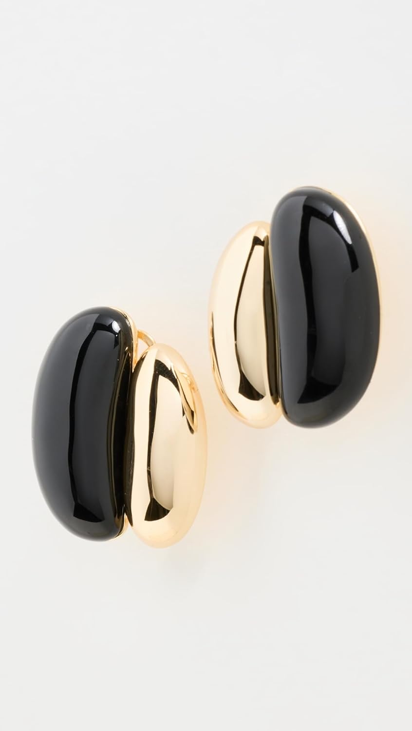 SHASHI Women's Una Earrings, Noir/Gold, One Size - Image 2