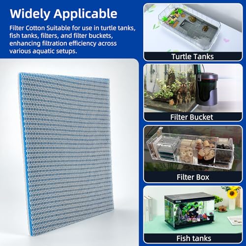 Image of Filtration Aquarium Filter Media, Filter Floss, Sponge, and Pad Offering Efficient Filtration Exceptional Water Permeability Customizable Sizing (Blue)
