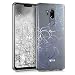 Produktbild kwmobile LG G7 ThinQ/Fit/One Hülle - Handyhülle für LG G7 ThinQ/Fit/One - Handy Case in Blumen Zwillinge Design Blau Transparent