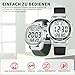 TIMEURE Schrittzähler-Uhr für Männer & Senioren | Modisches Design | Wasserdichter Armbanduhr mit Großer Digitalanzeige | Einfacher & Genauer Schrittzähler-Funktion (Schwarz)