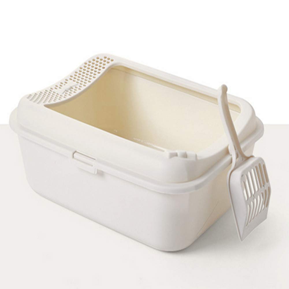 Haierc Kitty Litter Pan with Litter Scoop Open Top Cat Litter Box No Residue