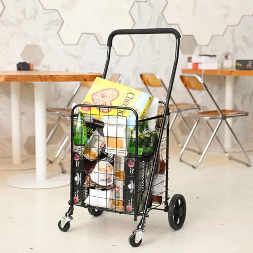 Kiffler ZT07 Grocery Shopping Cart With 360° Rolling Swivel Wheels Utility Cart Easily Collapsible Cart 66Lb Extended Foam Cover thumb #7