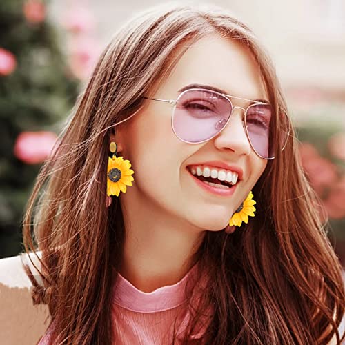 Sunflower Earrings for Women 3D Sunflower Dresses Spring Flower Dangle Earring Boho Statement Jewelry Gifts Trendy4