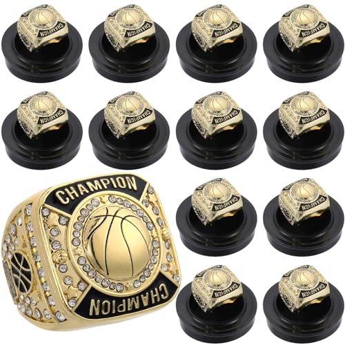 Anillos de campeón de baloncesto con soporte y cadena para torneo Remuuly