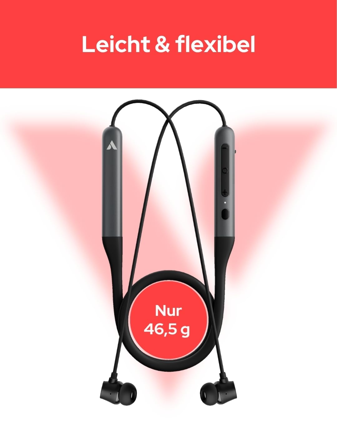 Verbatim TruSound ANC słuchawki douszne na szyję (czarne) Bluetooth 5.4 z funkcją Active Noise Cancelling mikrofonem 28 h czas pracy USB-C In Ear słuchawki do smartfona, tabletu i laptopa
