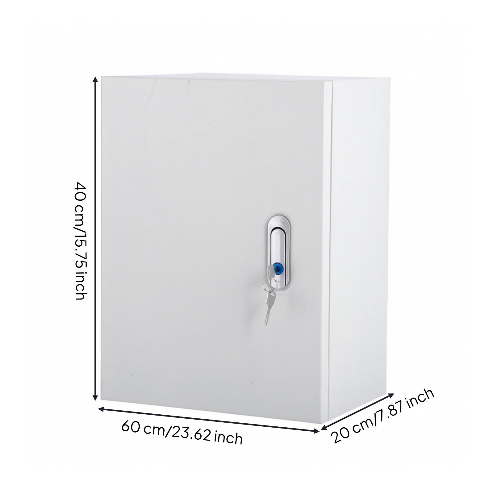 Armoire Électrique Serrure Verrillable Armoire Électrique Murale Étanche Distribution Serrure pr Électricie, 400x600x200mm