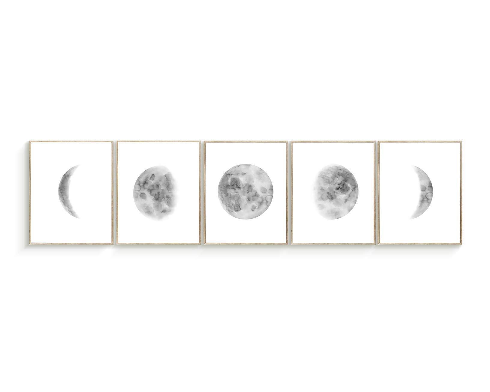 Wall Art For Bedroom Moon Phases Wall Art Print Bedroom Wall Decor Black And White Wall Art Wall Art for Home Office Decorations Wall Decor 12"x16"/16"x20" Set Of 5 Prints Unframed Moon Poster