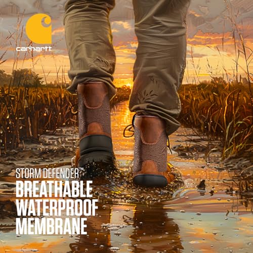 Image of Carhartt Men's Ironwood WP 11 inch Soft Toe Wellington | Waterproof Work Boots, 11-Inch Wellingtons, Oil-Tanned Leather with EH & Slip-Resistant Outsoles, Fastdry Lining