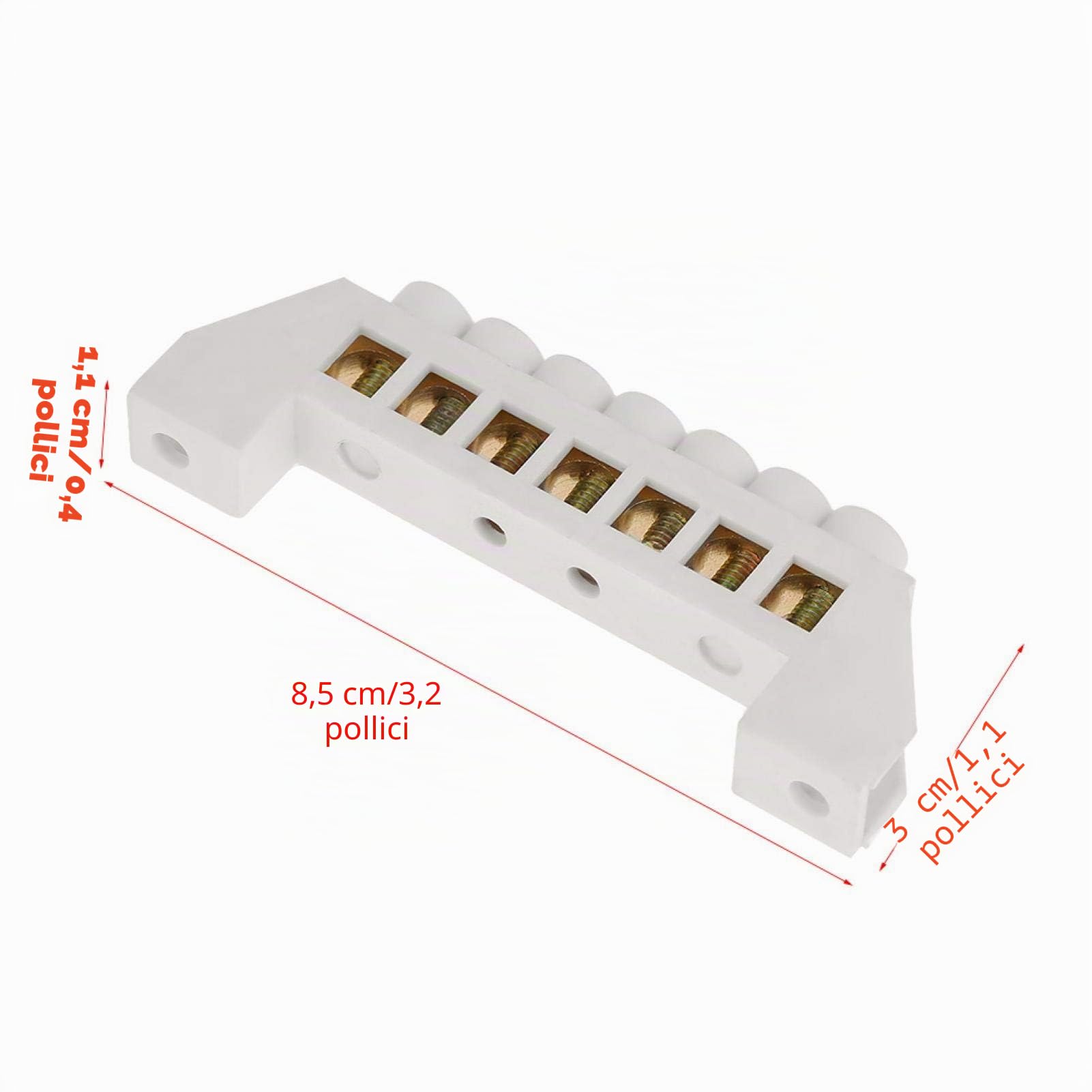 Morsettiera 10pcs Connettori materiali ausiliari elettrici morsetti a forma di morsettiera in ottone a forma di ponte a 7 fori con design a ponte elettrico