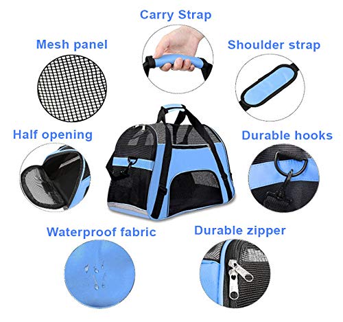 Kraptick-Large-Pet-Travel-Carriers-Pet-Carrier-Bag-Airline-Approved-Duffle-Bags-Pet-Travel-Portable-Bag-for-Little-Dogs-Cats-and-Puppies-Small-Animals-for-Pets-Upto-10Kgs-Green