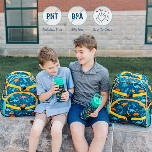 Image of Wildkin Kids Backpack for Boys & Girls, ECO rPET Recycled Lightweight 15 inch Bookbag with Padded Straps - Ideal for Preschool, Kindergarten, School & Travel, Ages 4-6 - Jurassic Dinosaurs