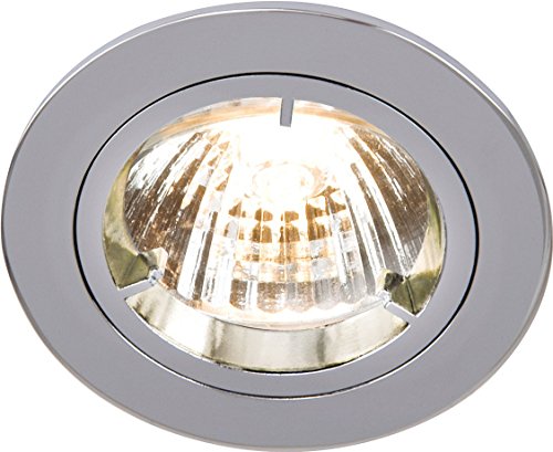 Knightsbridge IP20 230V/12V GU10/MR16 Chrome Recessed Fixed Twist & Lock Downlight, Aluminium RD1C