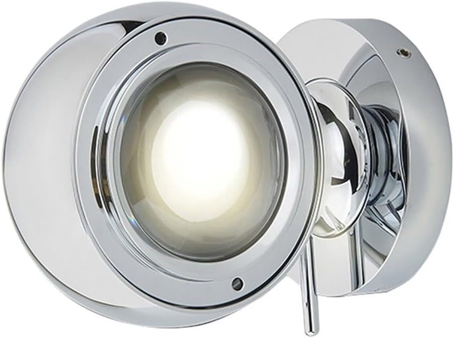 Pemberly Row Adjustable LED Wall Sconce, Aluminum/Iron, Chrome Finish, ETL Commercial Grade, Dimmable, 3.26" W x 3.93" D x 2.95" H, Energy-Efficient Light for Modern Spaces