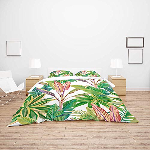 Housse de couette tropicale rouge King en polyester pour toutes saisons