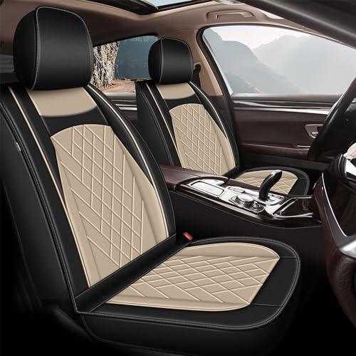Housses de siège auto haut de gamme en similicuir noir et beige pour Optima