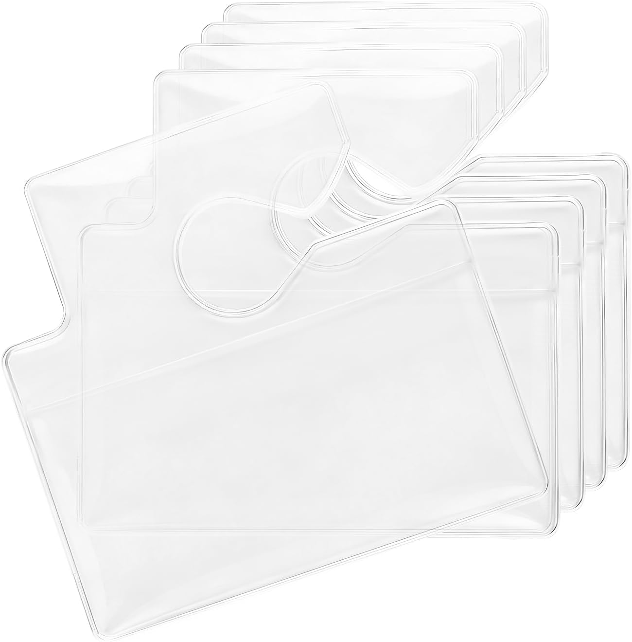 5 PCS Horizontal Clear Parking Permit Holder, Transparent PVC Auto Rearview Mirror Hanger, Clear Document Protector Holder for Vehicle Passes Permits Stickers, Car Accessories