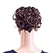 SWACC Short Messy Curly Dish Hair Bun Extension Easy Stretch hair Combs Clip in Ponytail Extension Scrunchie Chignon Tray Ponytail Hairpieces (Dark Auburn-33#)