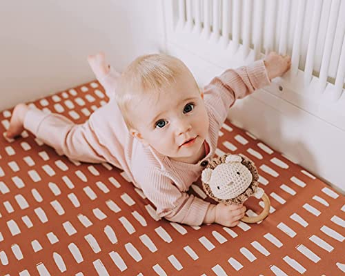 Image of Crib Sheets Neutral - Fitted Baby Crib Sheets Bed for Girl Boy - 2 Pack Standard & Toddler Mattress (Safari Adventure) - Buttery Soft Organic Cotton Blend