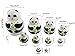 Set of 10 Cute Giant Panda Bear with Green Bamboo Nesting Dolls Matryoshka Animal Russian Handmade Kids Girl Surprise Christmas Holiday Birthday Toy Home Office Decoration