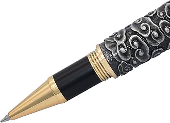 Amazon | ドラゴンペン Jinhao ローラーボールペン 古代シルバーヘビー