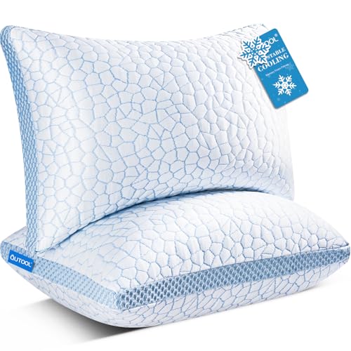 QUTOOL Cooling Memory Foam Pillows Set of 2 Queen Size