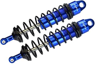 Aluminum 6061-T6 Rear Adjustable Spring Dampers 143mm With 6mm Shaft For Traxxas 1/8 4WD Sledge Monster Truck 95076-4 - 2Pc Set Blue