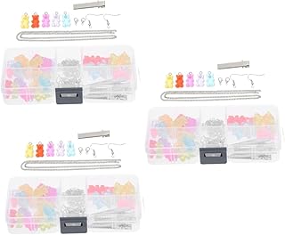 COHEALI 3 Conjuntos De Jóias DIY Kit De Unhas Gomas Em Massa Jóias De Unhas Urso Roupa Encantos Para Jóias Colar Kits De Jóias Encantos Artesanais Pulseira Charme Resina Charme 3D Plana