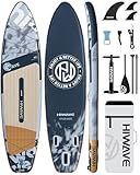 Hiwave Stable All Around Stand Up Paddleboard W/Enhanced Balance,Extra Wide 35, 450 lb High Weight Capacity,11'6'*35'*6',for Beginners,Intermediate, Family,Couples,Lake and Ocean Touring