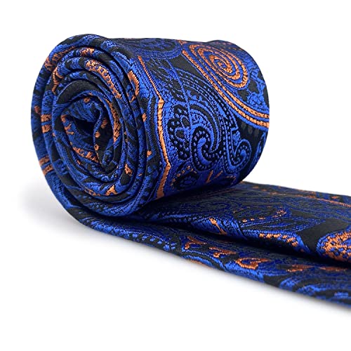 S&W SHLAX&WING Conjunto de gravatas masculinas laranja azul grande e alto xl tamanho extra longo