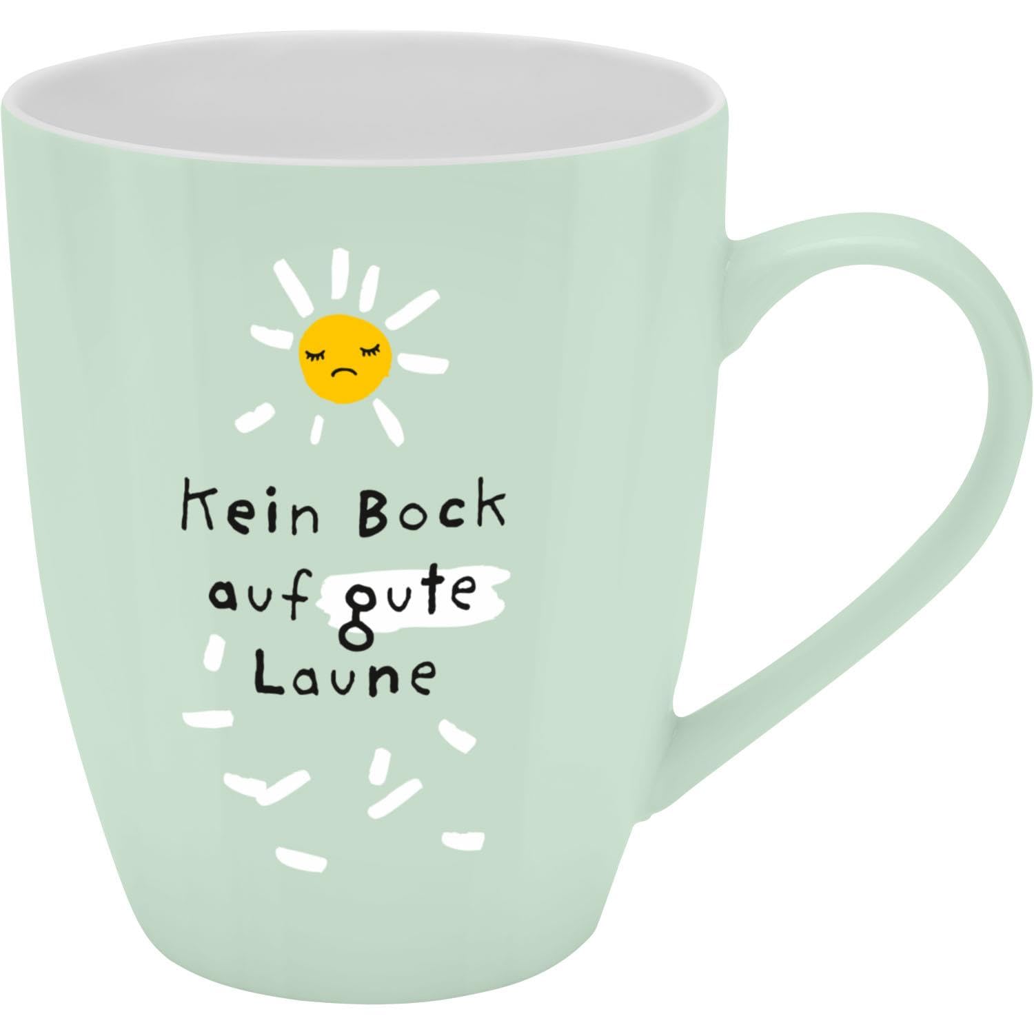 H:)PPY life Mug with Motif Print 'Kein Bock auf Gute Mooe' [German Language]