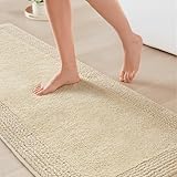 Madison Park Splendor Reversible 100% Cotton Tufted Bathroom Rug-3000 GSM Hotel Quality Luxurious Plush Medium Pile Bath Mat Absorbent, Quick Dry, Shower Room Décor, 24x72, Natural