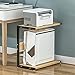 Soporte de suelo móvil para CPU de 2 niveles, estante de almacenamiento de máquinas bajo el escritorio con ruedas, soporte de montaje de torre de ordenador para PC de escritorio,Natural b,H 54cm