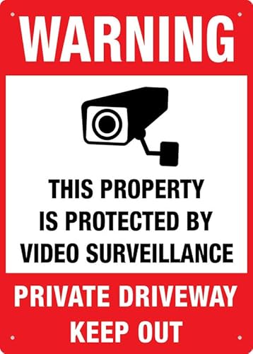 Puhayexi Warning Private Driveway Keep Out 12X8 Inch Tin Sign Great For Garden And Yard Wall Decor