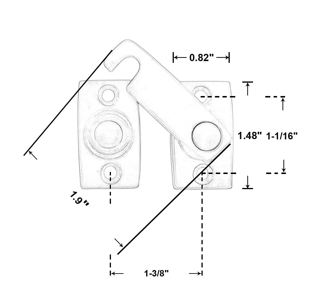 QCAA Solid Brass Shutter Bar/Door Latch