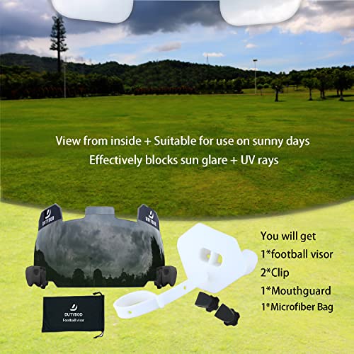 Dutybod Visor Clear Football Visors For Helmet Football Helmet Visor With Clips Anti-Fog Scratch Resistant Visor And Football Mouth Guard Sets For Youth & Adult (Black) #TOP2