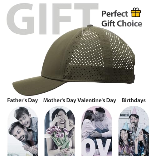 Image of LiuSuper XXL Oversized Quick Dry Baseball Cap for Men & Women Big Heads, Adjustable Unisex Sports Performance Sun Hat One Size for Golf, Running, Workout Olive Green