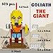 Jesus Series-Bundle David and Goliath, The Man Full of Faith & Giant Mini Figurine, Bible Story, Collectable Building Set for Aged 14+, Great Gift(285+515pcs/8x16x13.4cm), Red, Yellow
