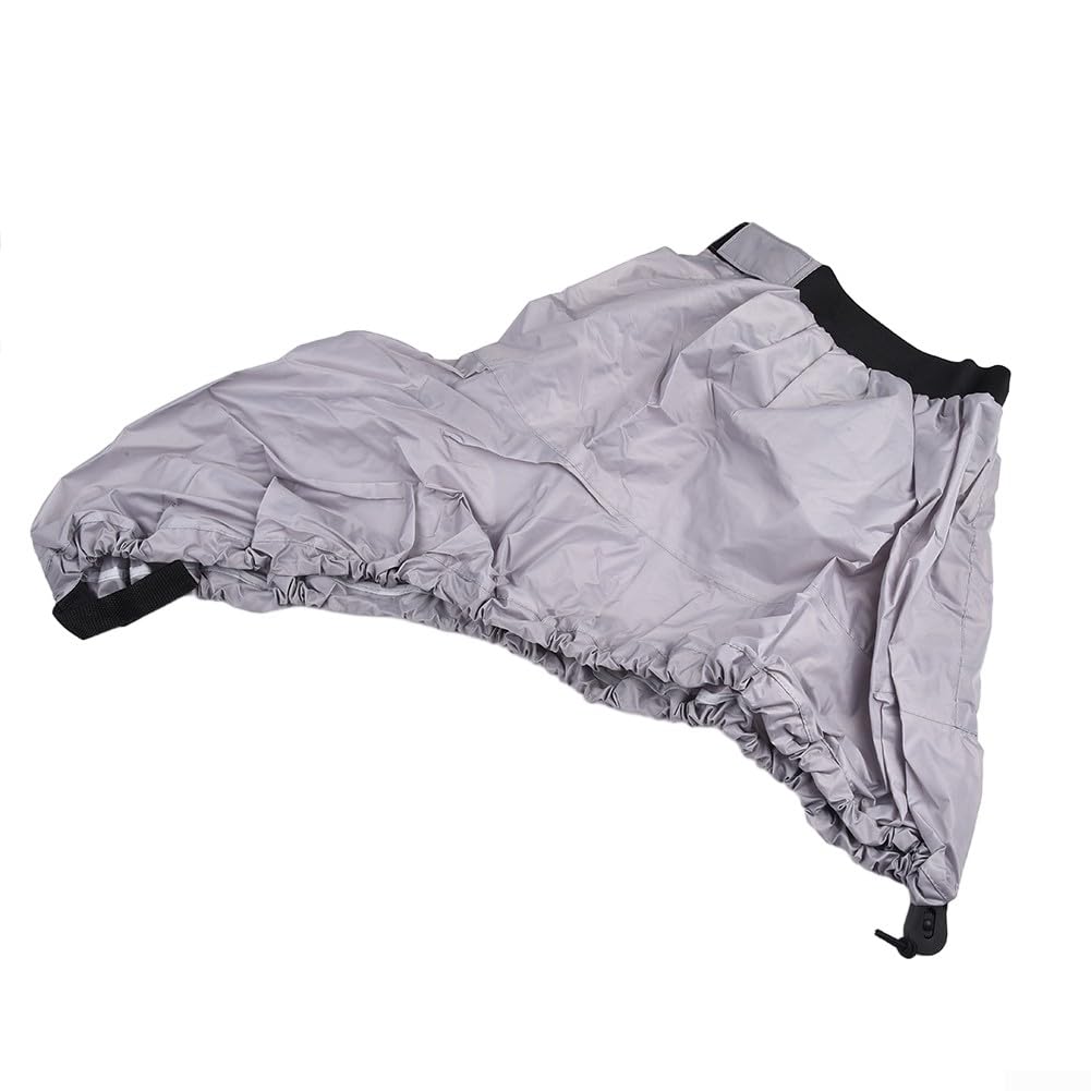 Lioaeust for KAYAK Cover Skirt, Boat Spraydeck Skirt Cockpit Cover, 290T Polyester Taffeta Waist 67-117 cm, Water-Resistant Deck with Quick Release Elastic Strap for Outdoor Paddling（Gray L）