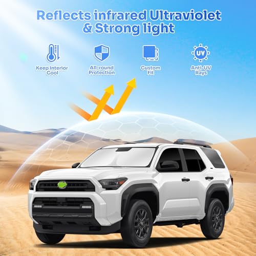 Image of Canvcle Sunshades for 2025 2026 Toyota 4Runner Accessories Windshield Sun Shade Side Rear Window Shade Cover Sun Visor Shield Privacy Protection for Camping Keep Vehicle Cool Black 8PCS