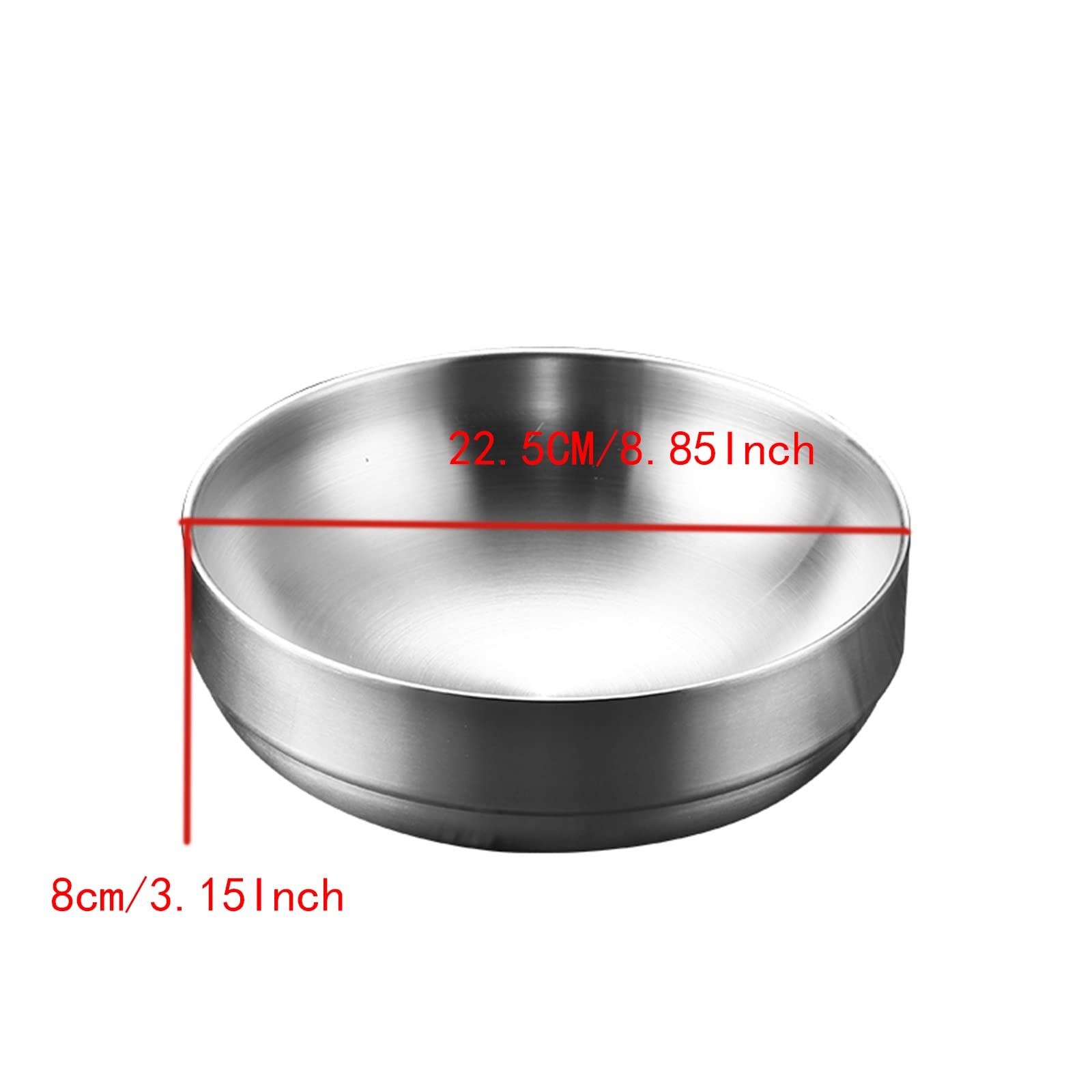 Large Stainless Steel Ramen Bowl, Instant Noodle Bowl Pasta Bowl Salad Cereal Bowl Soup Bowl Rice Dessert Serving Bowl set Matte Finish (Color : A)