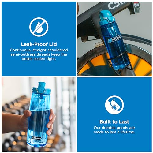 Image of Nalgene 24 oz On The Fly Lock-Top Water Bottle, Slate Blue w /Glacial