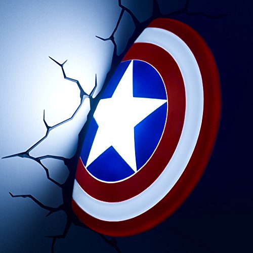 3D Light FX - Lampada da Parete Decorativa a LED, a Forma di Scudo di Capitan America della Marvel - Image 4