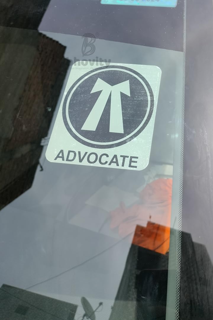 Pack of 2 Inside Sticker with Front Adhesive Advocate Sticker for Car