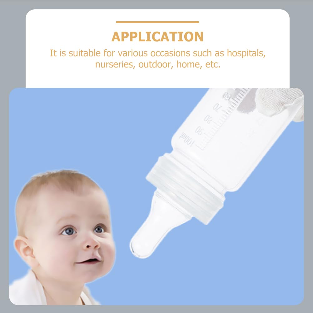 ifundom Babyflaschen Set 100ml mit Skala, BPA-freie Kunststoff Milchflasche für Neugeborene, Transparent, 12 Stück