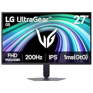 LG 27G523B-B 27-inch Ultragear IPS 1080p 200Hz 1ms G-Sync Gaming Monitor | Full HD (1920 x 1080), NVIDIA G-Sync Compatible, AMD FreeSync Premium, HDR10, LG Switch, HDMI, DisplayPort, Tilt Stand