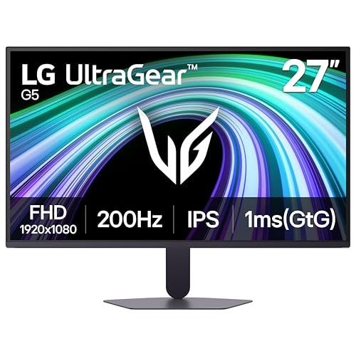 Image of LG 27G523B-B 27-inch Ultragear Full HD (1920 x 1080) IPS Gaming Computer, 200Hz, 1ms, NVIDIA G-Sync Compatible, AMD FreeSync Premium, HDR10, Switch, HDMI, DisplayPort, Slim Stand, Black